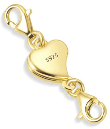 14K Gold Magnetic Jewelry Clasps 925 Sterling Silver Magnet Necklace Clasp | Magnetic Necklace Clasps 925 Jewelry Making Findings Clasps Heart Ball Magnet Bracelet Convert Connect Necklace Extenders