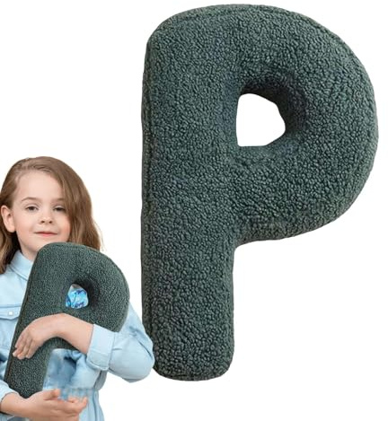 Almohada con Letras,Almohada de Felpa con Letras - Cojín del alfabeto inglés - Almohada para abrazar con letras iniciales de la A a la Z, cojín de felpa con letras inglesas para niños, amigos, f