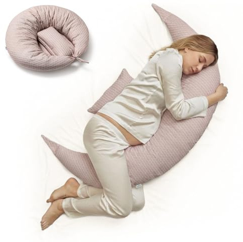 Nuvita 7200 DreamWizard Memory 3D – Cuscino Gravidanza e Allattamento Ergonomico, 3D Mesh Traspirante, Certificazione OEKO-TEX, Fodera Sfoderabile e Lavabile - Pink