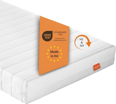 sleepling Matratze 120 x 200 x 15 cm, Rollmatratze Duo Wendematratze, Komfort- Kaltschaummatratze, Made in EU, Bezug waschbar, Oeko-Tex 100, Härtegrad 2 und 3, weiß