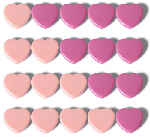 PYJLBX Calamite Frigorifero, 20 Pezzi Magneti Calamite Potenti Piccole a Cuore Rosa, Mini Calamita Potente Calamite per Lavagna Magnetica, Magneti Frigo Magnete per Frigo, Ufficio, Scuola, Casa, Note
