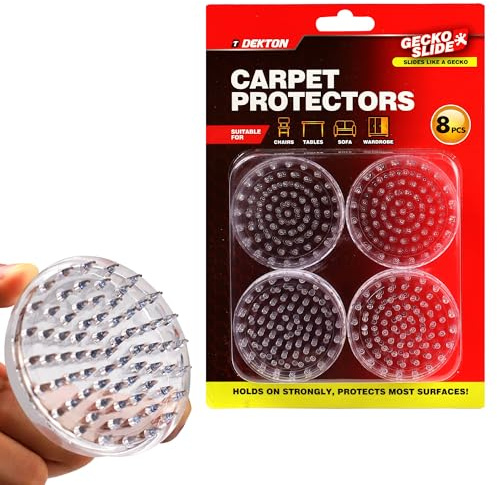 Dekton Transparent Castor Cups Large- Rubber Base Castor Cups| Non-Slip Base| Prevent Scratches with Our Furniture Coasters & Bed Wheel Stoppers| Easy to Clean| Protects Wood, Tile, and Carpet Floors