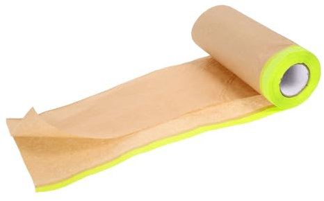 SEWOART 1 Rollo Película protectora de papel kraft envase película de enmascaramiento de pintura esparadrapo transparente Papel protector de pintura papel para enmascarar