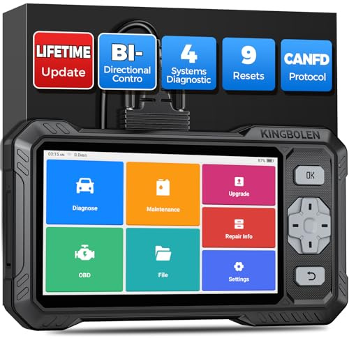 KINGBOLEN S608 OBD2 Scanner, OBD2 Code Reader, Bidirectional Diagnostic tool for Engine/ABS/Airbag/AT,9 Reset Oil/Brake/ABS/Gear/Injector/BMS/DPF/TPMS/Throttle,Car Diagnostic Tool Lifetime Update