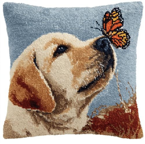 kitphoenix Kit Di Ganci A Chiusura Per Cuscino Animale Cuscini Diy Kit Filato Per Uncinetto Fai Da Te Kit Da Ricamo Per Principianti Adulti Bambini 43X43Cm