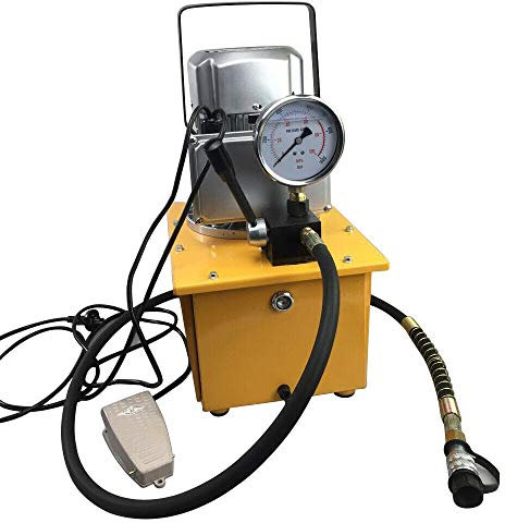BTdahong Bomba hidráulica eléctrica de 700 bares, bomba hidráulica + válvula manual, unidad hidráulica de acción individual + manguera de aceite de 1,8 m, 750 W, 7 L, 1400 r/min.