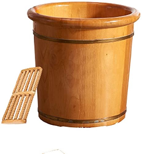 NUBAOzy Foot Tub Wooden Foot Basin Wooden Foot Basin, Sturdy and Durable Natural Thick Wooden Sauna Foot Tub，Soak Massage Feet to Improve Sleep Foot Bath Wooden Bucket Foot Spa Household Wash Ba