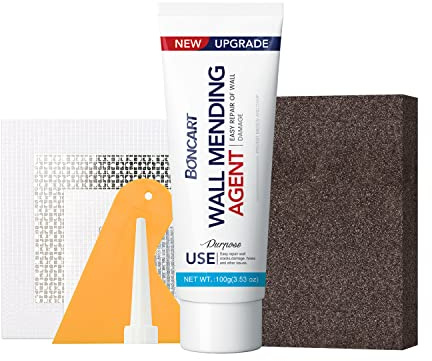 BONCART Wall Spackle & Drywall Repair Patch Kit with Mending Agent Putty, Repair Paste Plaster, Scraper & Sanding Sponge for Wall Crack/Nail Hole