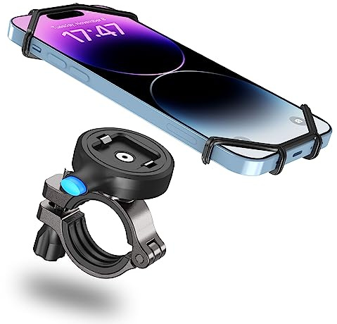 Cozycase Soporte Movil Bicicleta Moto【Desbloqueo con Un Botón+Desbloqueo Automático】 Manillar MTB Suporte Telefono Bici para iPhone 15 14 13 12 11 Pro Max/XR/XS/X/8/7 y Teléfono de 4,7 a 6,8 Pulgadas