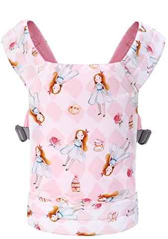 Miracle Baby Portador de muñecas para niños, Transporte Delantero y Trasero con Correas Ajustables para niñas, Accesorios de muñeca para Transportar Juguetes de Peluche para niños, 100% algodón