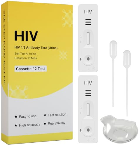 Test HIV Urina per Uso Domestico – 2x Kit di Autotest – Discreto & Facile – Risultato in 15 Minuti – Senza Prelievo di Sangue