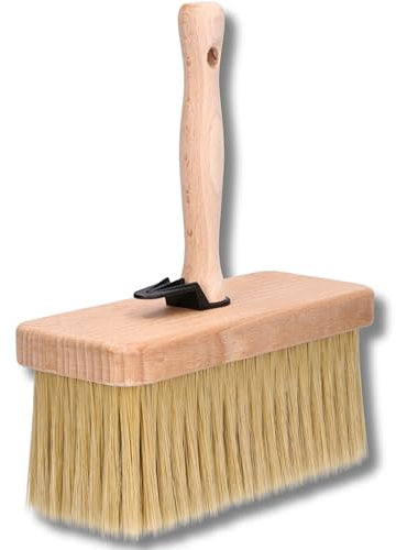 ToolSpace Pinceau de Surface 190 mm, Brosse à Papier Peint, pour terrasses, tapisser, Houppette Large, Manche en Bois à Poils naturels, Pinceau à apprêter, Brosse de Peintre