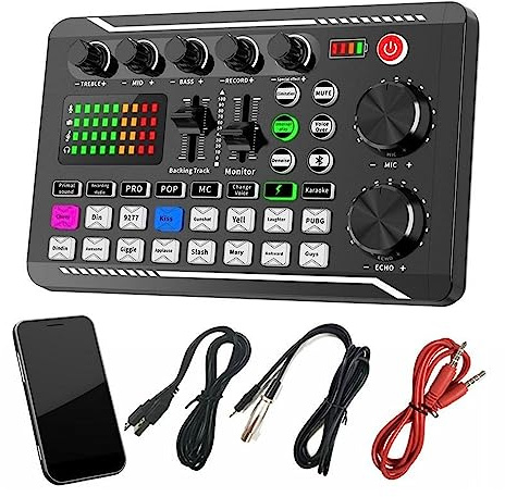 Ensemble d'équipements de podcast, Kit de carte son for microphone de podcast Condensateur de studio professionnel Mic & F998 Mélangeur de son en direct for l'enregistrement de podcasting en direct