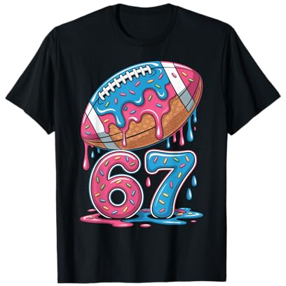 67 Number 67th Sports American Football Ice Cream Drip T-Shirt