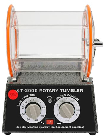 Máquina Pulidora para joyas tambor de bolas rotativo de joyas 150W, tumbler rotativo para bisutería de joyas con temporizador y control de 5 velocidades, pulido de anillos y collares