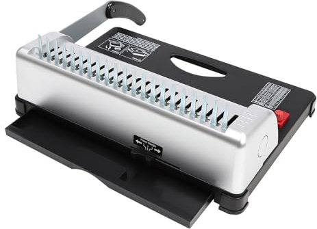 Binding Machine, Manual Comb Binder Kit with 21-Hole, 450 Sheets, Paper Puncher Binder with 100 PCS Comb Rings Book Comb Coil Spiral Bindings Punching Tool for A4/A5
