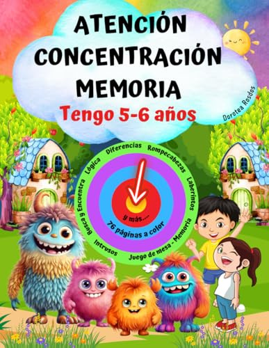 TENGO 5-6 años! Libro Preescolar-Juegos y Pasatiempos.Ejercicios para mejorar la Concentración,Atención y Memoria.: Actividades Educativas y ... los Puntos y más!