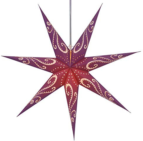 GURU SHOP Faltbarer Advents Leucht Papierstern, Weihnachtsstern 80 cm - Pagos, Papiersterne 80 cm
