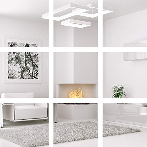 TUPARKA 10 Pack Upgrade Self Adhesive Acrylic Plastic Mirror Tiles Removable Flexible Mirror Sheets Mirror Wall Stickers for Home Decoration, 6 Inch
