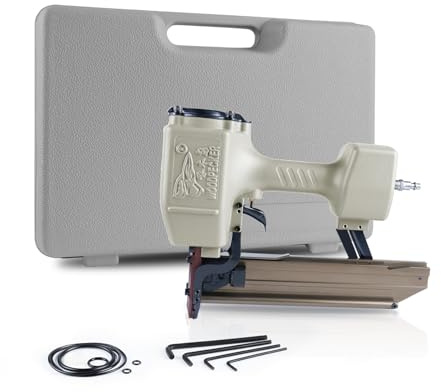 Woodpecker 16-Gauge 7/16-Inch Medium Crown Construction Stapler, Fits 1-Inch to 2-Inch Length Staples, Pneumatic Heavy Duty Wide Crown Stapler Gun