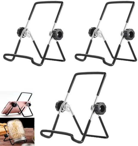 UtySty 3 Pack Sprouting Jar Stand Holder Replacement Foldable Wire Cradle Support for Mason Jars Kit Seed Growing Organic Sprouts Microgreens Germinator Tablet Phone Desktop Easel Display