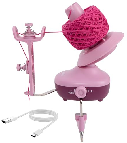 Etcokei Yarn Winder, Electric Wool Winder for Crocheting & Knitting | Compact Yarn Cake Winder with Strong Tension Stepless Speed, Automatic Yarn Ball Winder Yarn Spinner Roller