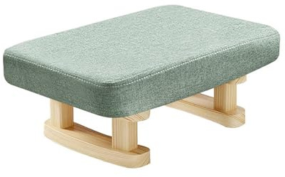 CHZIMADE Foot Stool Ottoman Footstool Pouffe Stool Low Stool Change Shoe Footrest Wooden Legs with Removable Padded Seat