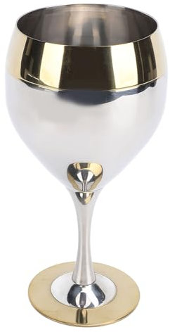 NOENNULL Vinglas i rostfritt stål, 350 ml okrossbart bägarglas, gyllene vinglas för vin och öl, metalldricksglas för bröllop, årsdag, födelsedagsfest
