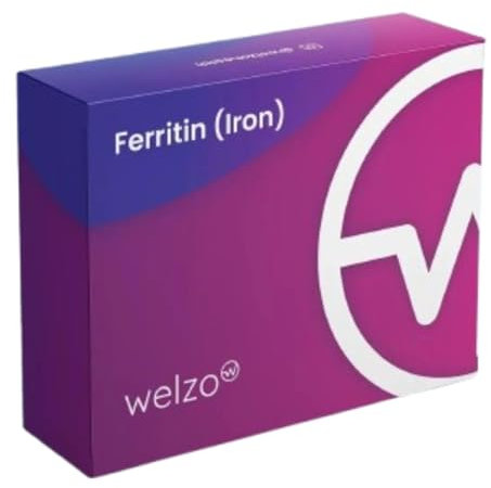 Welzo Ferritin Iron Storage Home Health Test Kit Screening for Iron Deficiency & Fatigue | Check Ferritin Levels for Wellness Monitoring | Quick & Convenient Self-Check | Easy Sample Collection