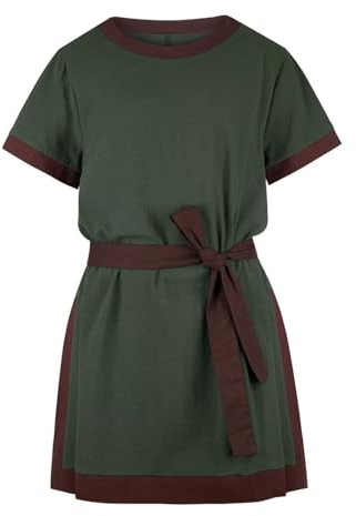 Hengzhifeng Camisa Pirata Hombre con Cinturón Medieval Túnica Shirts Vikingo Steampunk (Small, Army Verde)