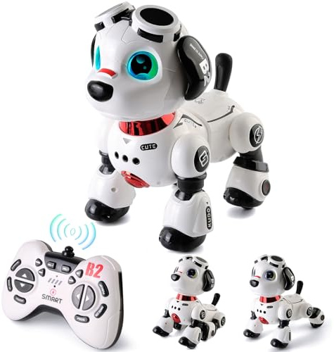 Varrotoy Perro Robot Inteligente, Juguete Perro Robot de Baile Interactivo, Juguete RC Programable con Luces y Sonidos, Regalo Juguetes Niños para Niños y Niñas 8+ Años