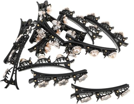 Beaupretty 12pièces Pinces à Cheveux Étincelantes Lot de Barrettes avec Strass Pinces Papillonnettes pour Femmes et Filles Élégantes et Tressées