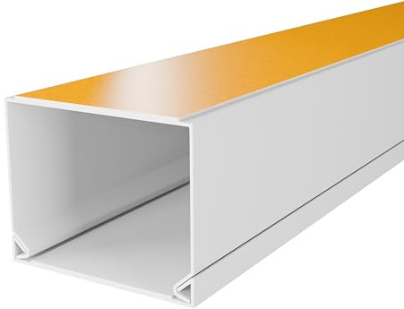 DQ-PP kabelkanal – PVC – självhäftande – storlek: 25 x 16 mm – längd: 10 m (5 x 2 m) – färg: vit – kabellåda för LAN-kabel internetkabel kabelhantering