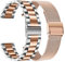 TRUMiRR Kompatibel mit Amazfit GTS 4 Mini/GTS 2 Mini/GTS 3 Armband, 20 mm Schnellverschluss-Armband Edelstahlarmband geflochten für Amazfit GTS/Bip 3 PRO/Bip U/Lite, Roségold Silber + Roségold