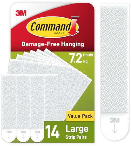 Command Picture Hanging Strips, Large, Value Pack - 14 Pairs (28 Strips) - For Pictures, Frames, Mirrors, Wall décor - Damage Free Hanging