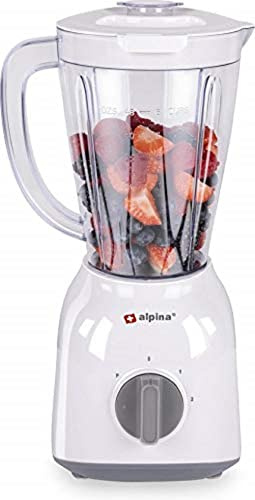 alpina Blender - Mixer - Smoothie Maker - 1,5 Liter - 400 Watt - Turbofunktion - Kunststoffbehälter - Weiß Wit