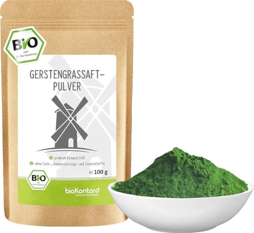 Gerstengrassaftpulver BIO 100 g - Extrakt 33:1 - Rohkostqualität aus den USA - ohne Zusätze ideal zum Anthony William Smoothie | bioKontor