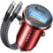 LISEN 54W Red Car Phone Charger Adapter with 60W USB C Cable