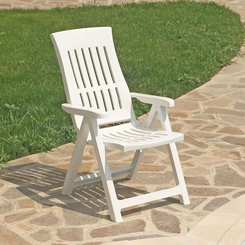 URBN GARDEN Adjustable Back Outdoor Foldable Plastic Garden Chair Patio Furniture Camping Picnic Beach Chair Foldable Chair