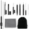 Hearing Aid Cleaning Kit, 12pcs Hearing Aid Cleaning Kit Hearing Aid Case Cleaner Kit with Wax Loop and Magnet Multi-Functional Earphone Earbuds Cleaner Kit with Velvet Bag.