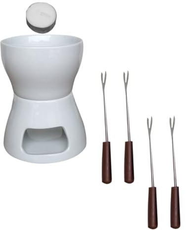 MAGICLULU Service À Fondue Au Fromage Et Au Chocolat Caquelon en Céramique Four À Fromage pour Fête À Domicile