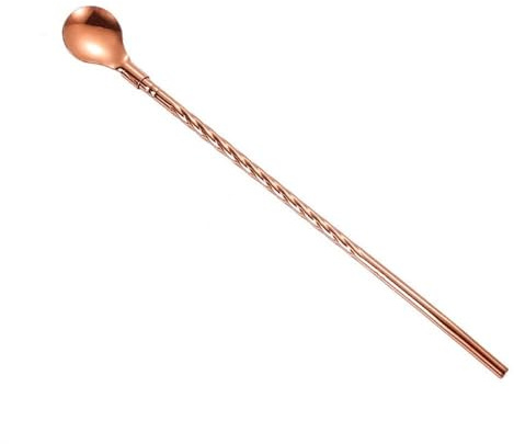 Cucharas De Metal Con Pajita Cuchara de paja extendida de acero inoxidable for mezclar leche, té y café, cuchara de paja de metal todo en uno(Colour 3)