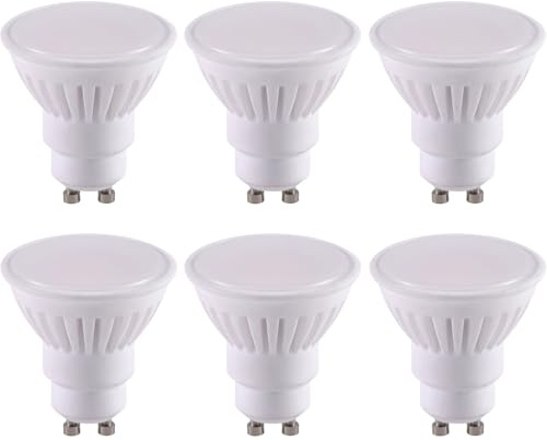 WULUN GU10 10W LED-spotlight-lampa, keramisk bas, motsvarande 90 W halogenlampa, 1100LM varmvit 3 000K, AC 85 V - 265 V, 110° strålvinkel, krämvit yta, dimbar, 6 stycken