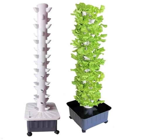 Torre hidropónica, Sistema de Cultivo hidropónico en Torre, Sistema de Cultivo acuapónico, Kit de Cultivo aeropónico en Torre para Hierbas, Frutas y Verduras