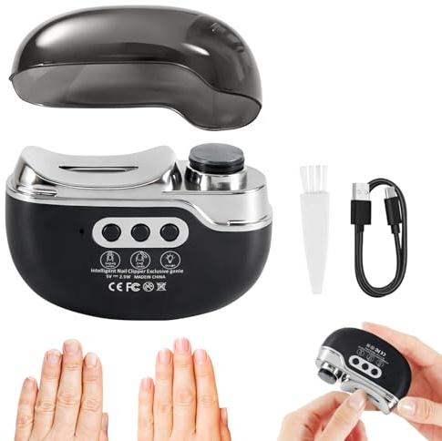 Coupe-ongles électrique 2 en 1 et polissoir à ongles avec lumière, rechargeable par USB, 3 vitesses, pour bébés, personnes âgées, adultes