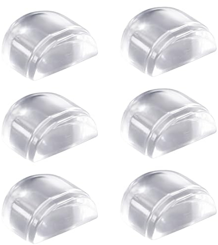 Set de 6 Topes para Puertas Suelo Autoadhesivos – Elegantes y Transparentes, Ideales para Proteger Paredes y Muebles en Hogares, Oficinas y Espacios Comerciales, Sin Daños en Suelos Duros