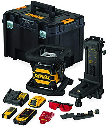 DEWALT DCE080D1RS-QW - Nivel Láser Rotativo autonivelante ROJO XR 18V batería Li-Ion 2Ah TOOL CONNECT
