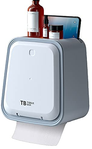 KUCOCOSNEH Porte-rouleau de papier toilette mural étanche et anti-saleté pour salle de bain Blanc