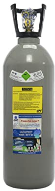GPG Gase-Partner GmbH 10 kg Kohlensäure Flasche/Neue CO2 Flasche/Gasflasche (Eigentumsflasche) gefüllt mit Kohlensäure (CO2) Lebensmittelqualität E290 / Thekenversion / 10 Jahre TÜV/Made in EU