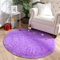 VOFUSHON Schlafzimmer Shaggy Plüsch runden Teppich Bunte Batik Faux Flauschiger Samt Moderne Innenteppiche Lange Haare Fell Optik Gemütliches Bettvorleger Sofa Matte Carpet(Lila,150 x 150 cm)